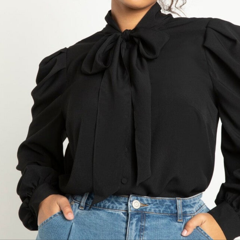 Eloquii Scarf Front Blouse